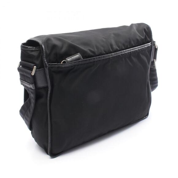 Prada Nylon Shoulder Bag, and Leather, Women's, Black, V158X - Picture 2 of 10